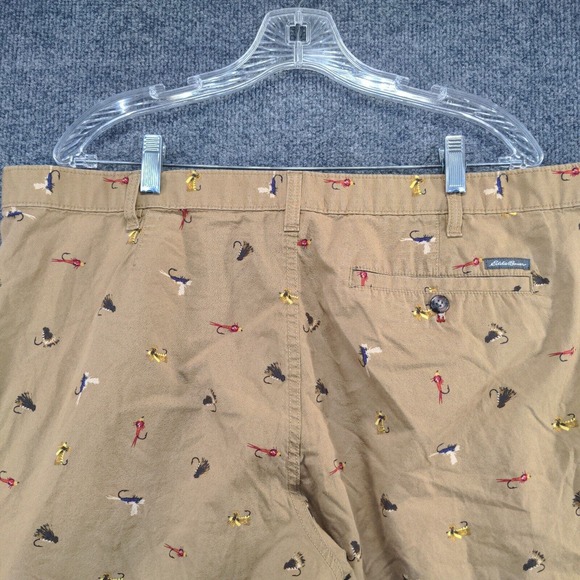 Eddie Bauer Men's Chino Shorts Tan Size 40 100% Cotton Slash Pockets Fishing - Picture 3 of 11